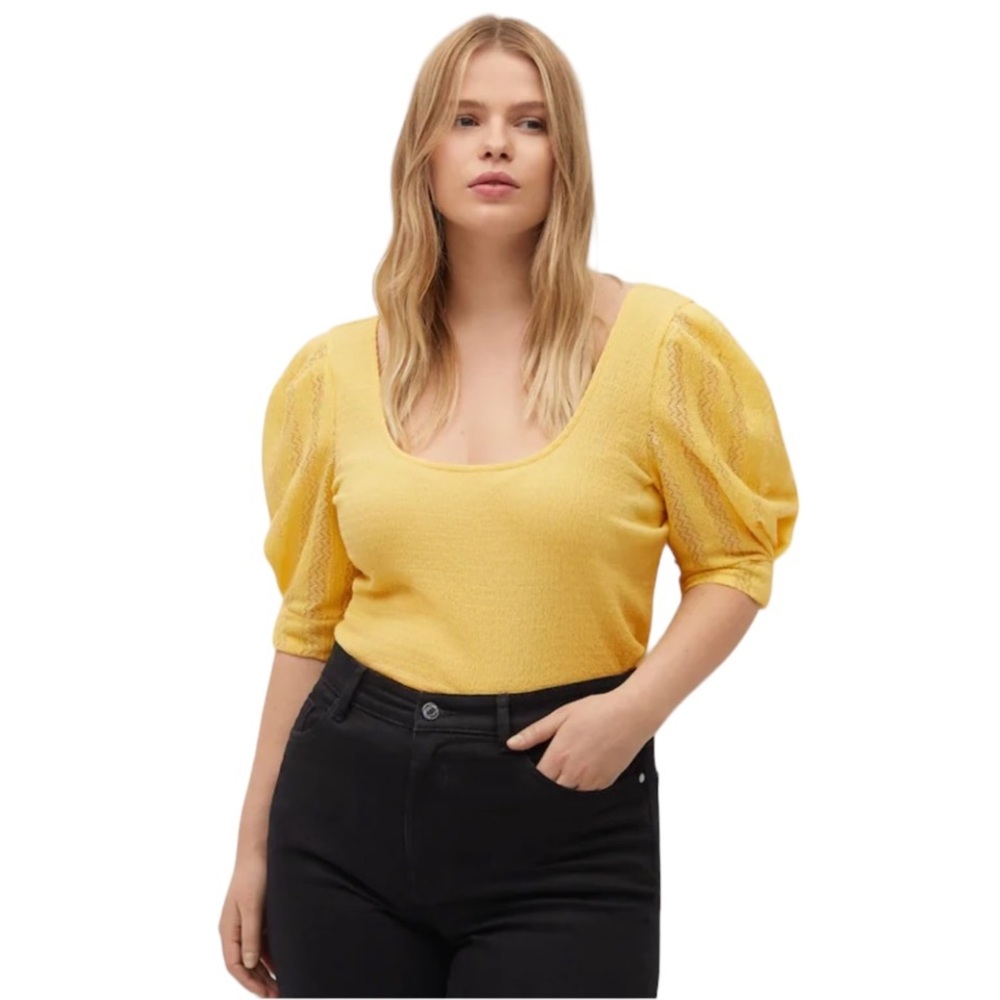 Violeta by MANGO | Puff Sleeved Top Size XXL